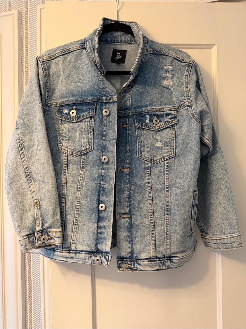 art class Light Wash Blue Denim Jacket for girls